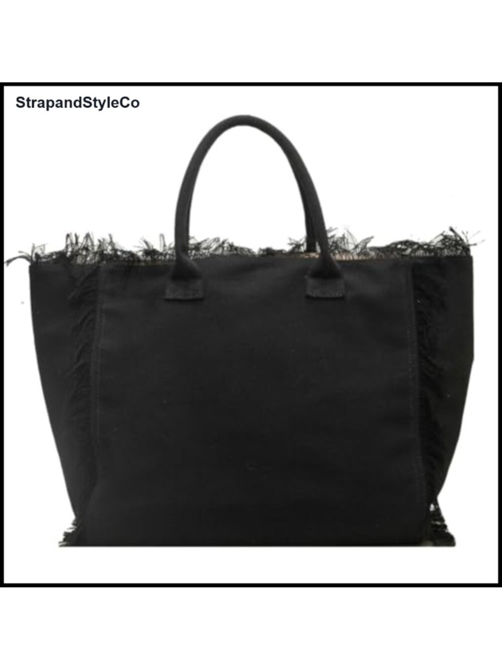 Canvas Fringe Tote Bag Letter Print Lightweight Shoulder Purse